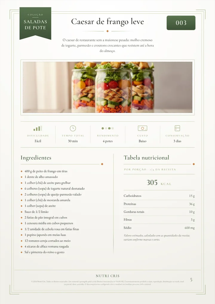 Página do livro Saladas de Pote